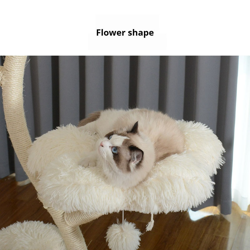 Luxury Cat Tree Tower Iron Petal Design Multi-Layered Cat Condo for Large Cats