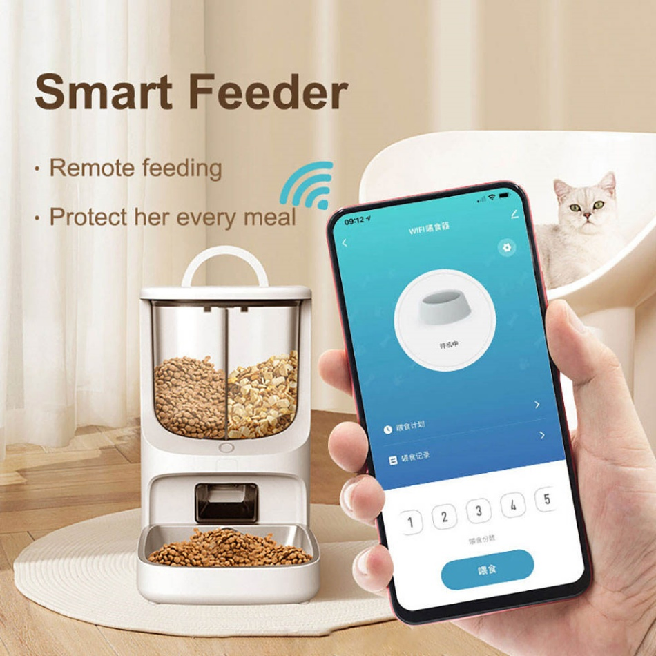 Mobile APP Control Pet Feeder with Feeding Records Monitoring