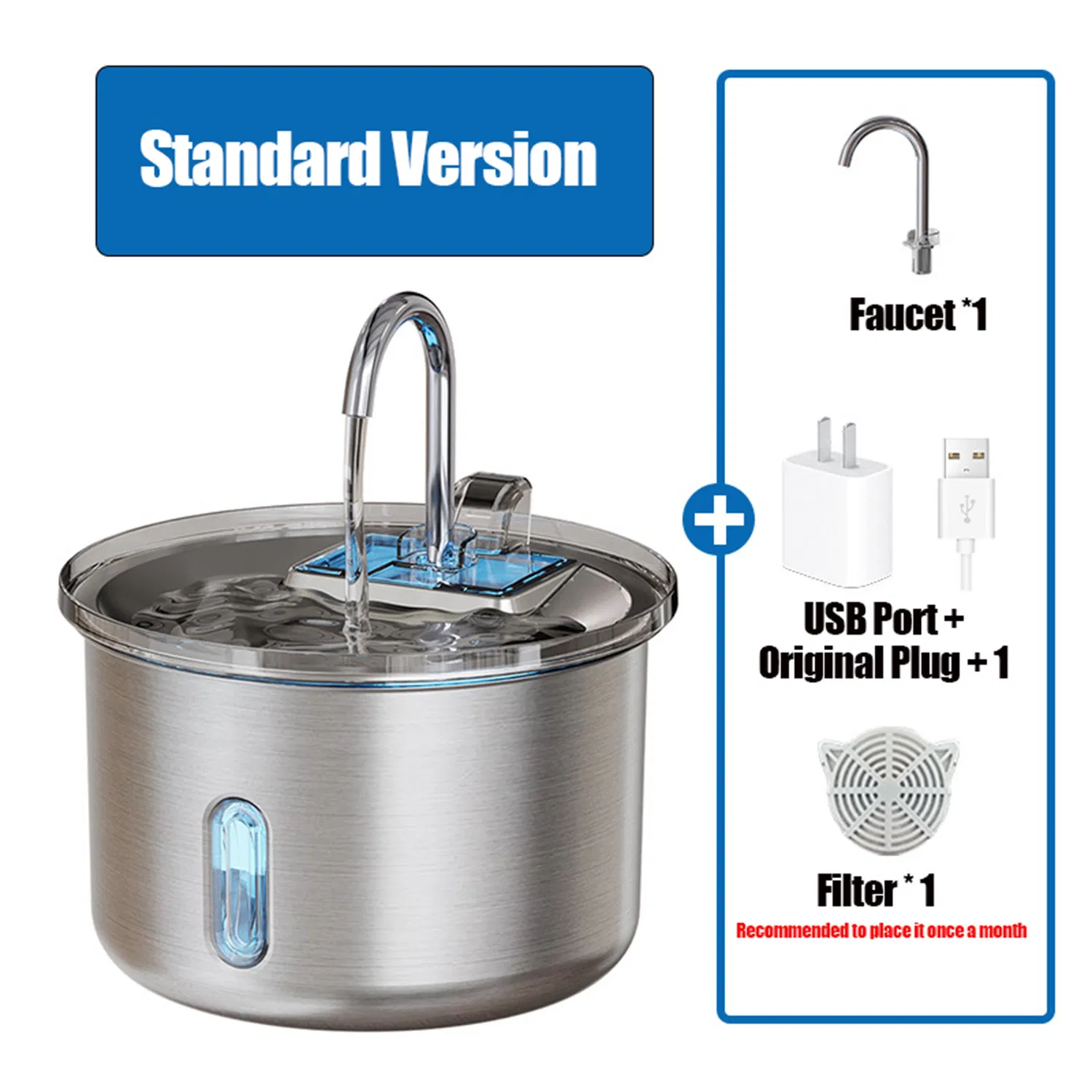 Stainless Steel Smart Cat and Dog Water Fountain Bebedero Para Gatos