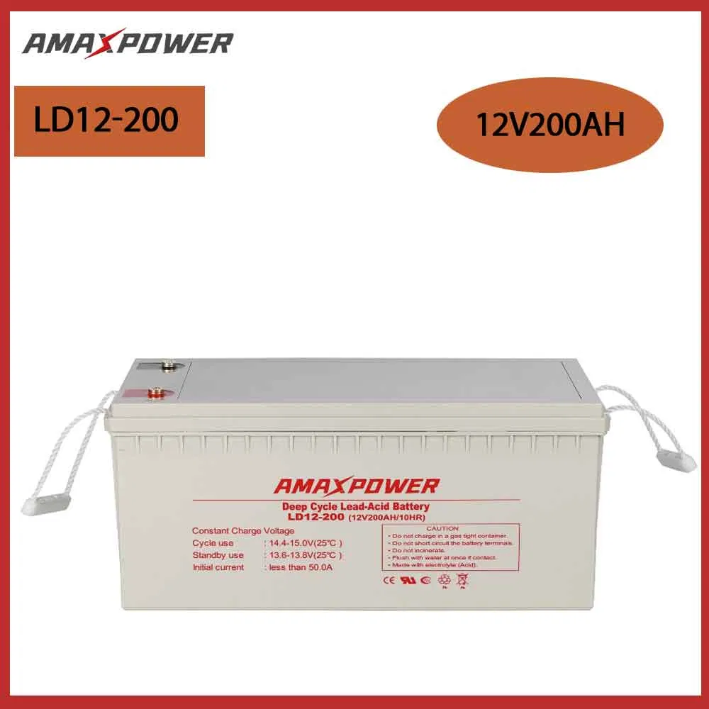 Amaxpower 12V 200ah Deep Cycle VRLA AGM Bateria Power Supply Sealed Lead Acid Storage Battery for UPS/Bts-Stations/Automotive/Pond-Fountain-Pumps/Buggies