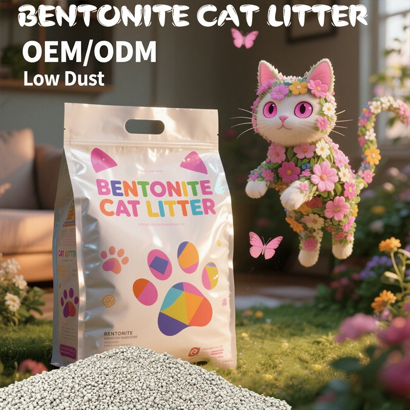 Pet Products Pet Supplies OEM/ODM Cat Litter Kitten Litter Bentonite Clay Cat Litter Easy Clumping Meltable Deodorizing Antibacterial Cheap Cat Litter