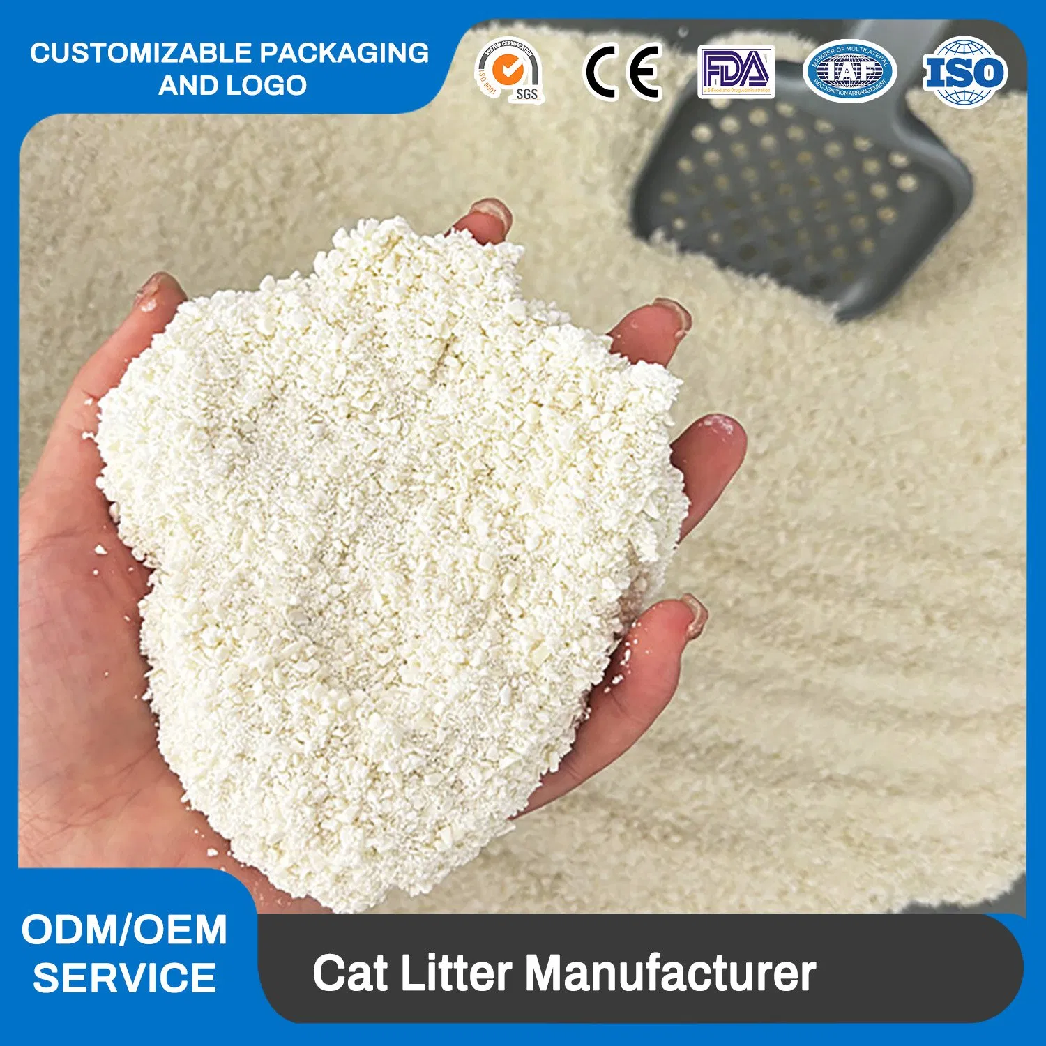 Odor Control Natural Ingredients High Absorption Cassava Cat Litter Manufacturer Supplier Premium Cassava Cat Litter