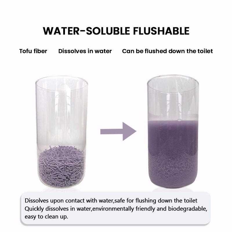 Purple Lavender Scented Tofu Cat Litter Biodegradable Low Dust and Delightful Scent for Sustainable Pet Care Solutions