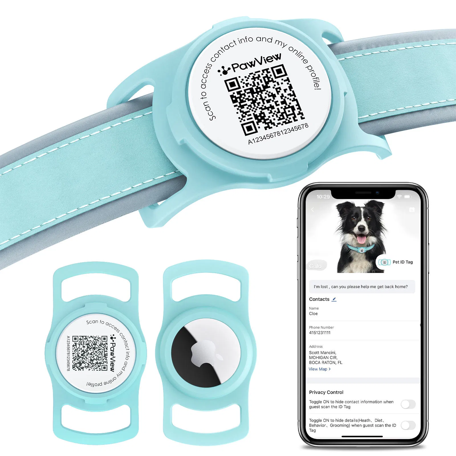 Customizable Smart Qr Code Pet Tag Tracker Collar for Pets Pet Product