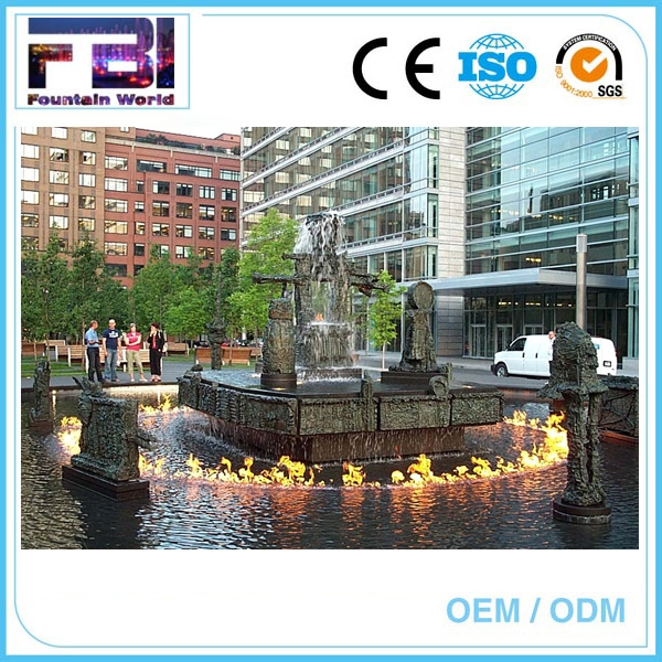 High Tech Factory Made Fire Flame Water Fountain