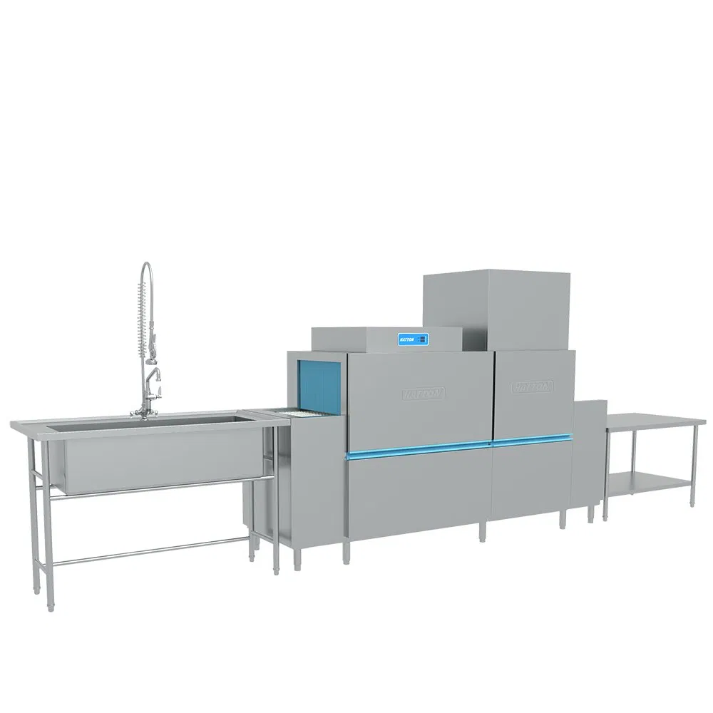 High-Efficiency Pass-Through Flat Type Dishwasher for Commercial Use