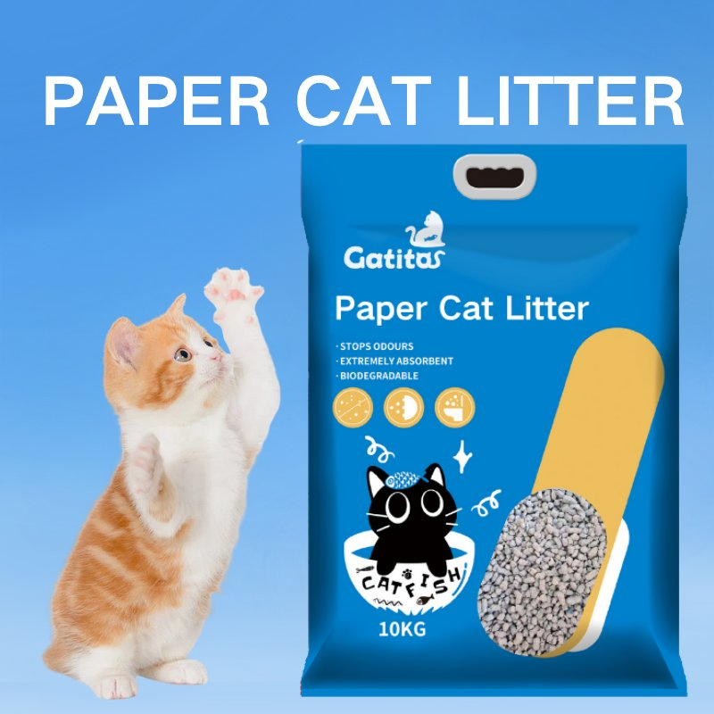100% Natural Eco-Friendly Recycled Paper Cat Litter Sand Flushable Biodegradable High Absorbent Antibacterial Clumping Effect