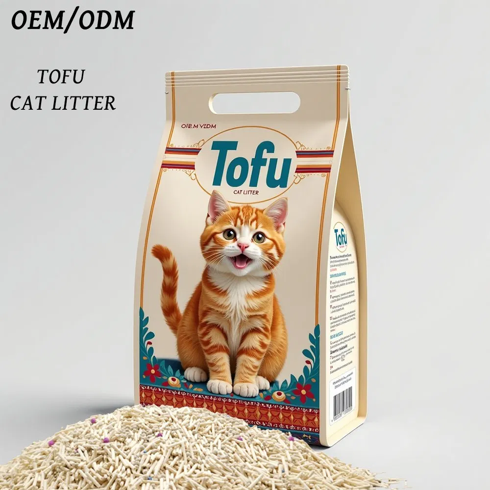 Pet Supplies Tofu Cat Litter 1.5/2.0mm Fresh Air Odour Removal, Antibacterial, Quick Clumping Good Cat Litter Cheap Cat Litter Non-Sticky 99% Dust-Free Pet Sand
