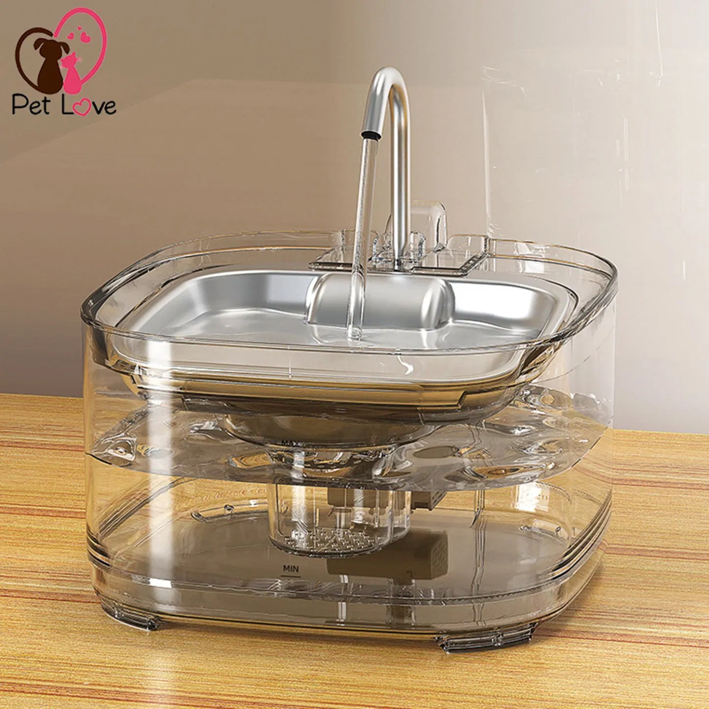 304 Stainless Steel Automatic Pet Drinking Water Fountain Bebedero Para Mascotas