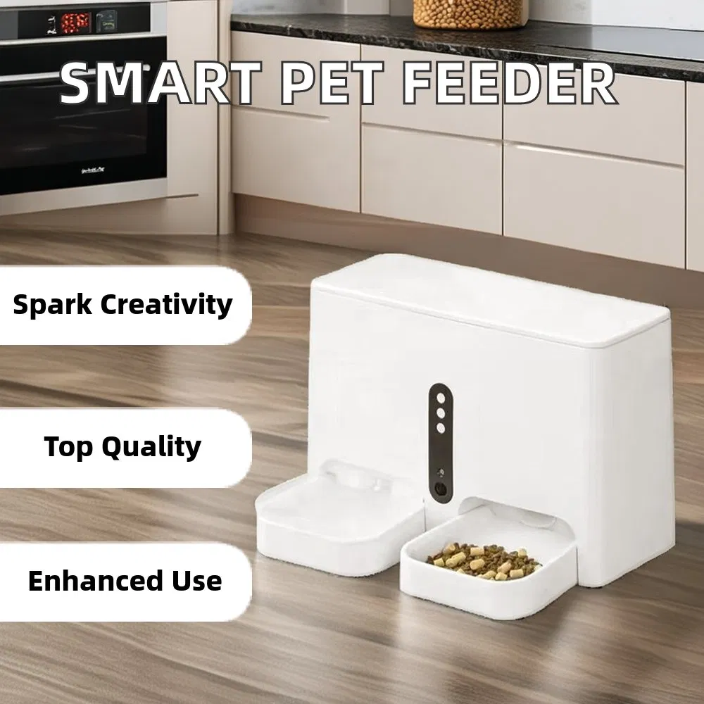 Built in HD Camera Monitoring Smart Pet Feeder with Remote Diet Management