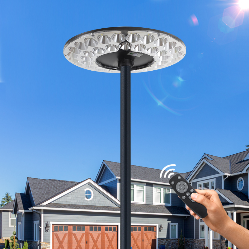 500W Outdoor UFO Led Lawn Bollard Soler Lamp Lampadaire Solaire Garden Waterproof Solar Street Light for Patio Yard Walkway