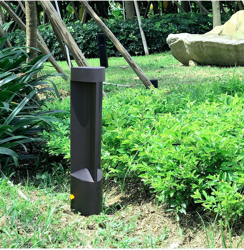 Modern IP65 LED Solar Lawn Lights Waterproof Aluminum Garden Pathway Landscape Pillar Bollard Hot Selling for Hotels Residences