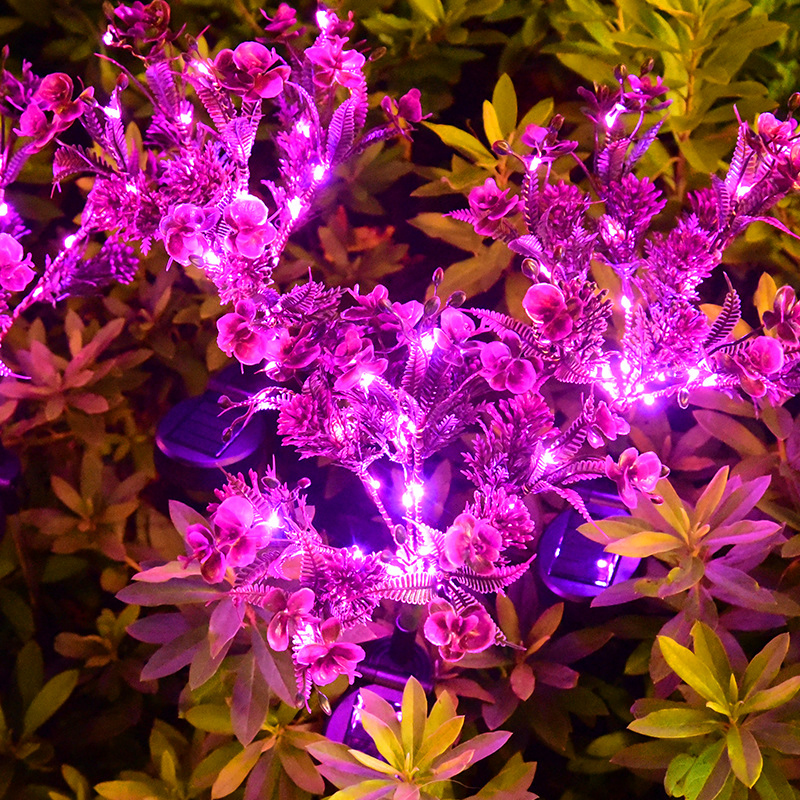 LED Solar Light Waterproof Landscape Lamp Color Changing LED Simulation Phalaenopsis