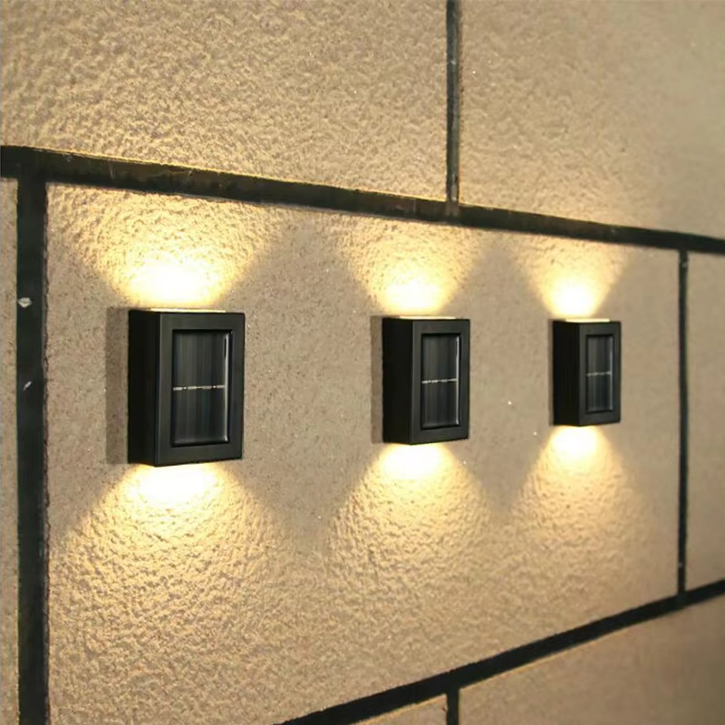 Outdoor Waterproof Wall up and Down Luminous LED Lamp Solar Garden Lights for Porch Courtyard Staircase Decoration