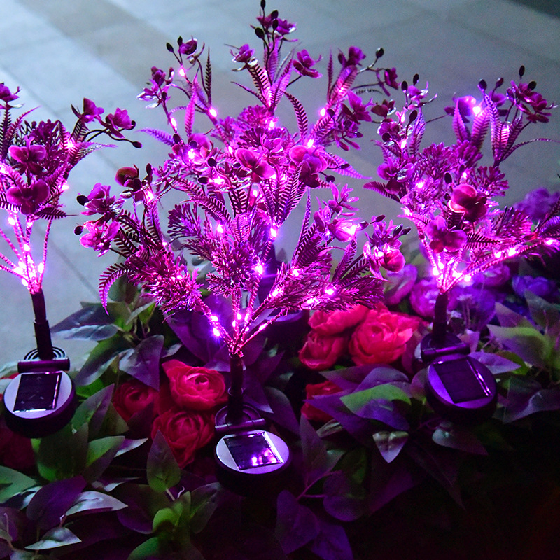 LED Solar Light Waterproof Landscape Lamp Color Changing LED Simulation Phalaenopsis