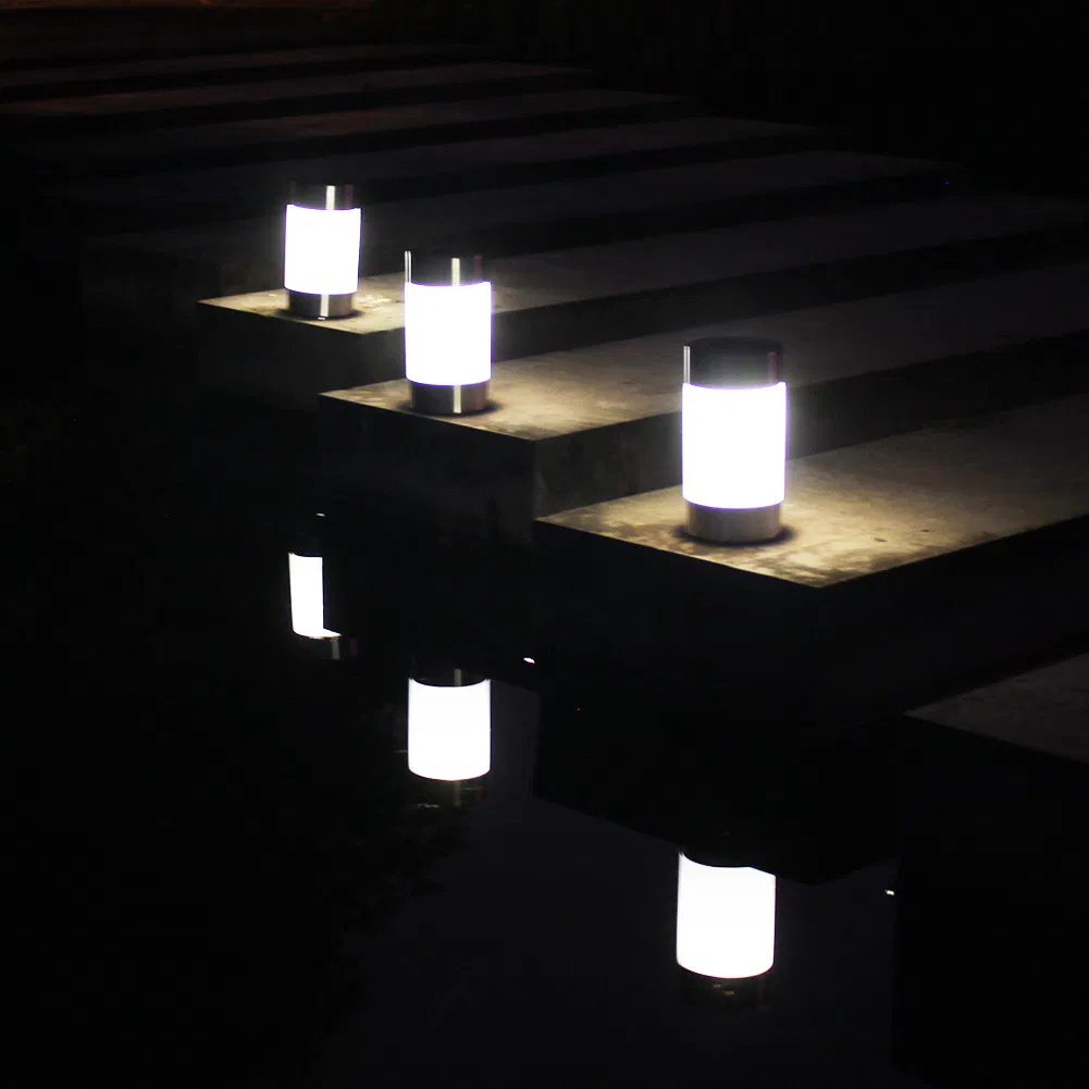 Outdoor Solar LED Mini Ground Plug Lawn Light Decorative Garden Courtyard Cylindrical Terrace Landscape Lamp