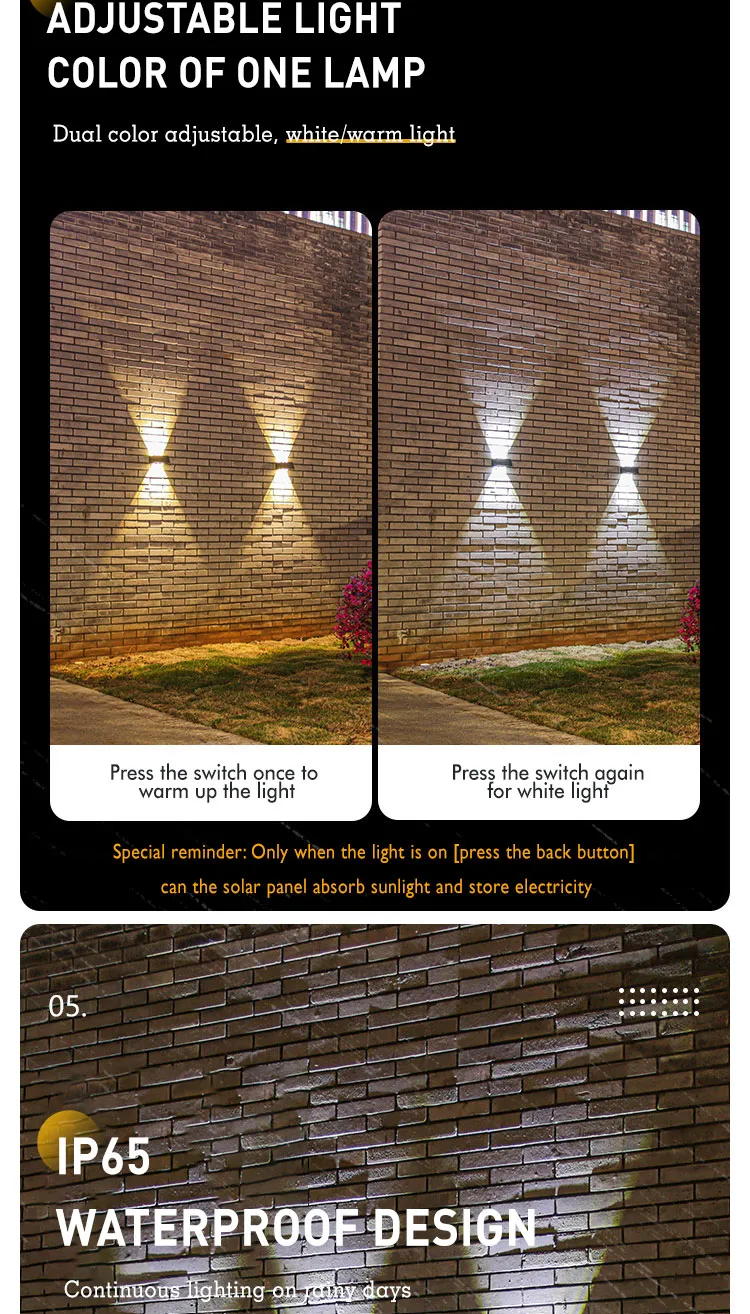 Solar Wall Light View 2