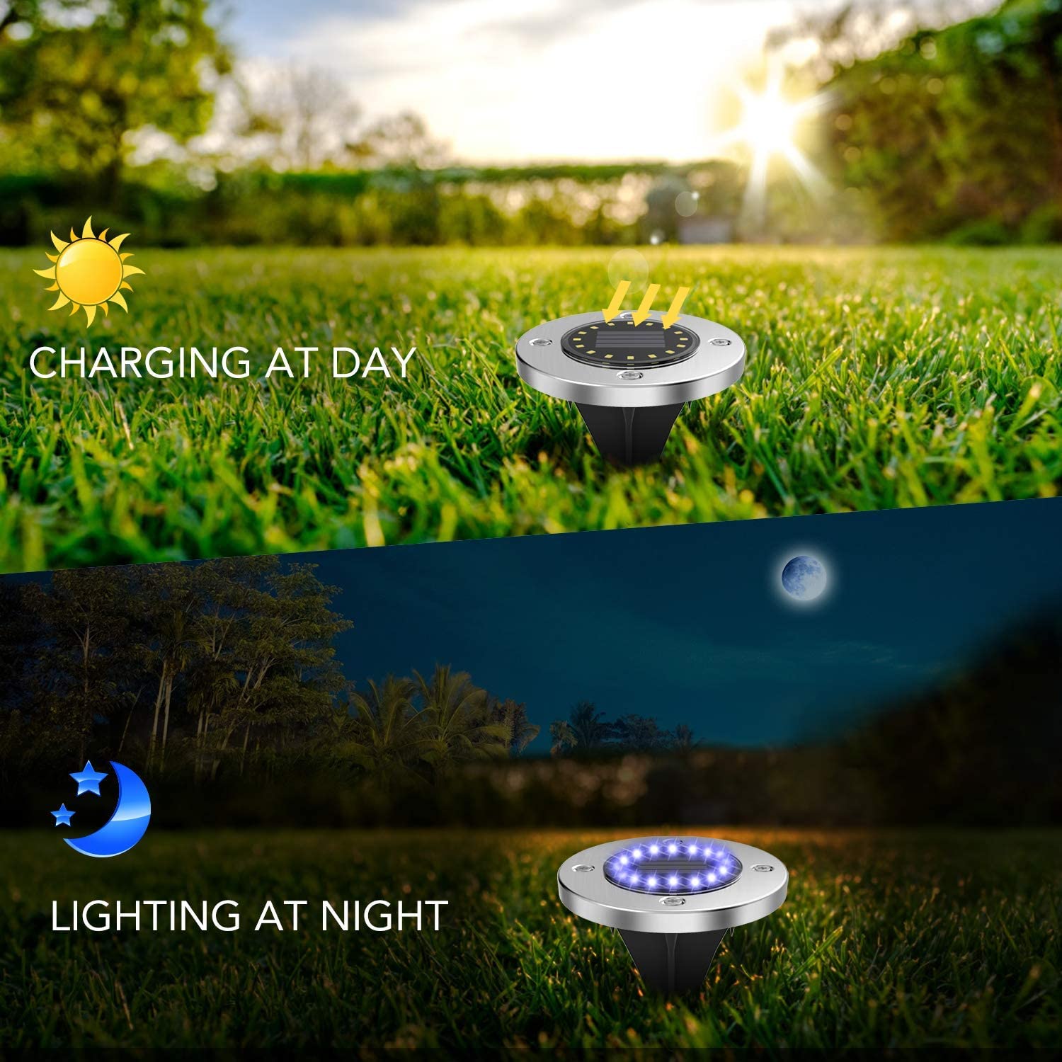 Outdoor 16 Led Pathway Solar Landscape Spot Ground Light for Pathway Patio