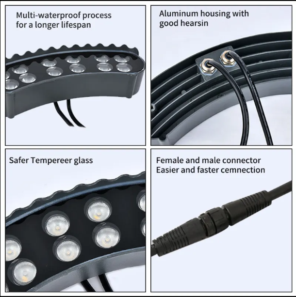 12W Black LED Solar Hug Tree Light Solar Hold Column Lamp Ring Garden Led Spot Light Ip65 Outdoor Landscape Spotlight