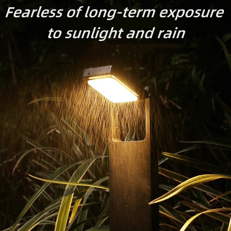 Modern Black Outdoor ABS IP65 Waterproof LED Solar Lawn Lights Solar Pathway Lights Garden Driveway Yard for Garden Road