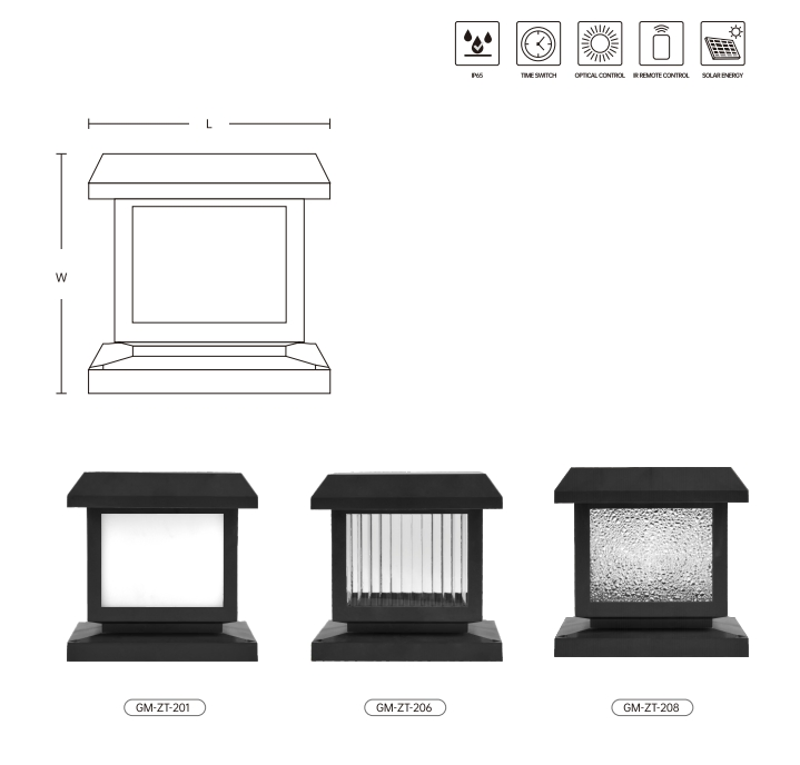 Outdoor Solar Wall Lamp with Fence Pillar Light Solar Garden Lights