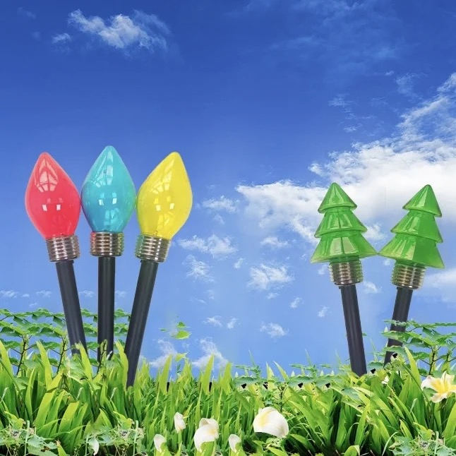 Holiday Outdoor Garden Lamp Solar Pathway Lamp Christmas Tree Landscaping Decorative Light