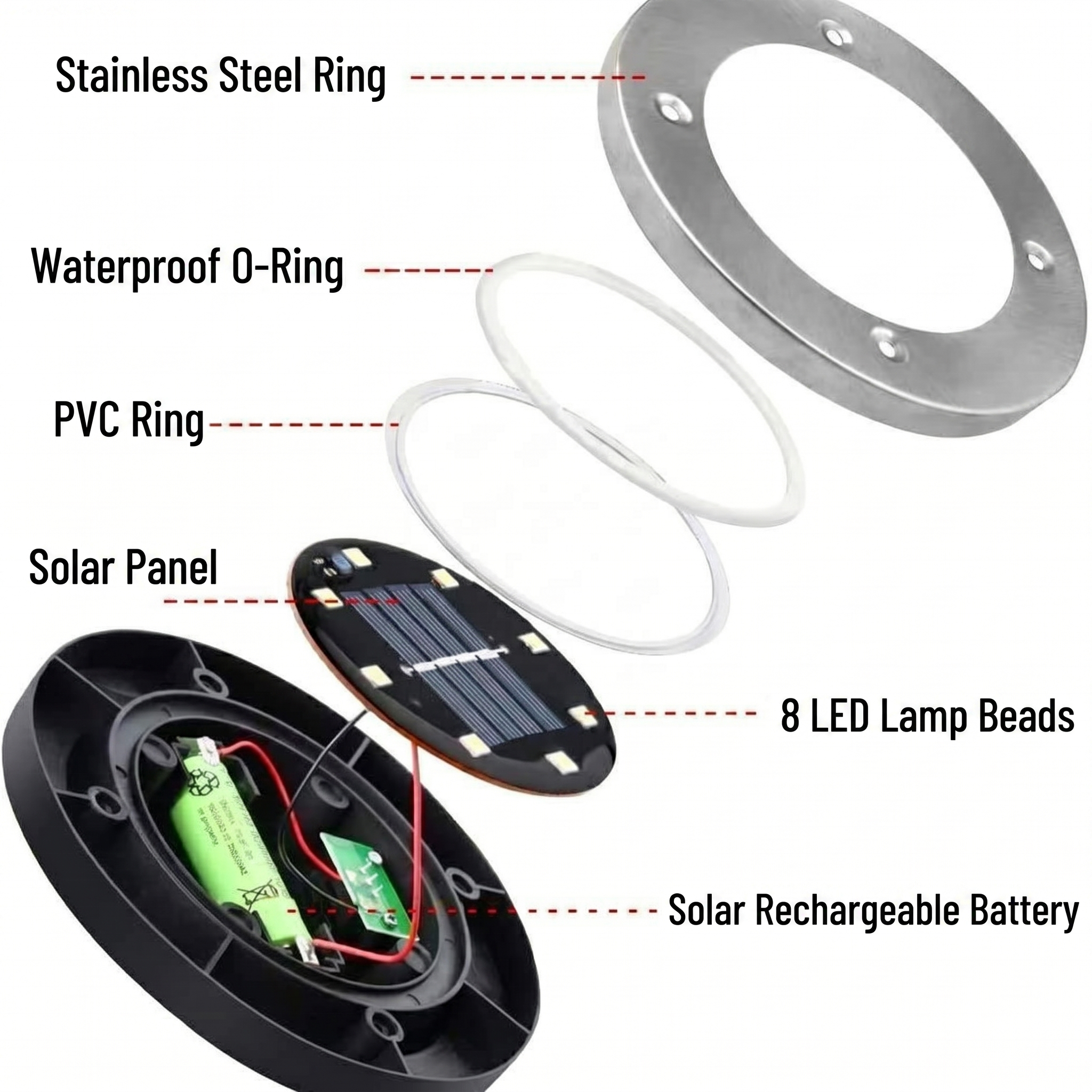 8 Led Stainless Steel Outdoor Ground Lawn Lamp LED Outdoor Solar Ground Lights Solar Path Deck Lights