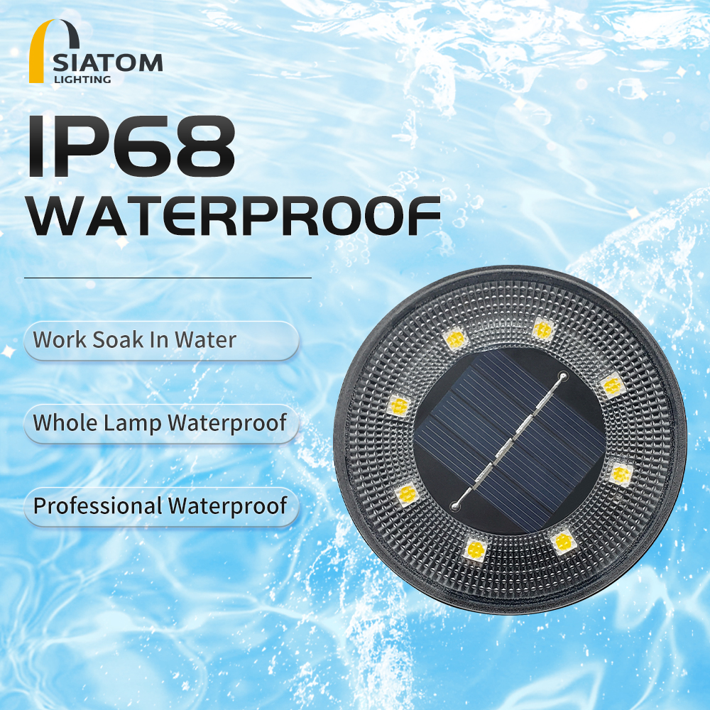 Best Outdoor Solar Power in Ground Lights IP68 Waterproof Garden Pathway Disk Light