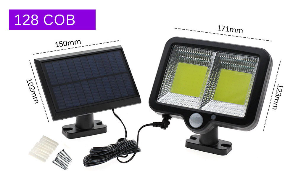 Outdoor Solar Led Garden Lamp PIR Motion Sensor Solar Power Lamp Solar Panel Lamp 4M Wire Waterproof