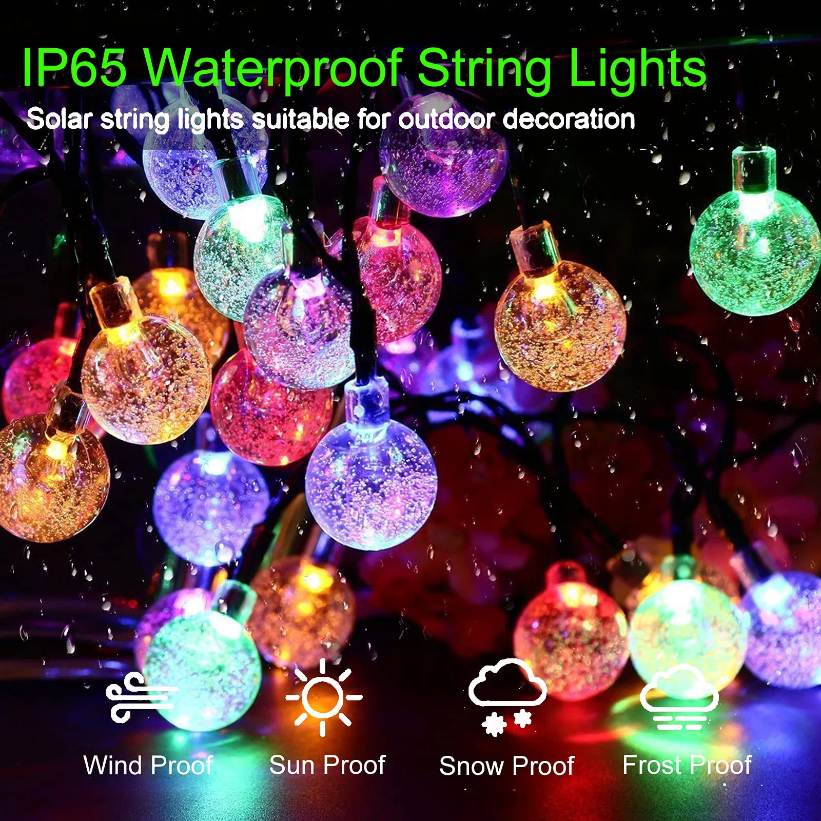 Solar Powered String Lights, Warm White for Tree Trunk Wrapping, Garden Decoration