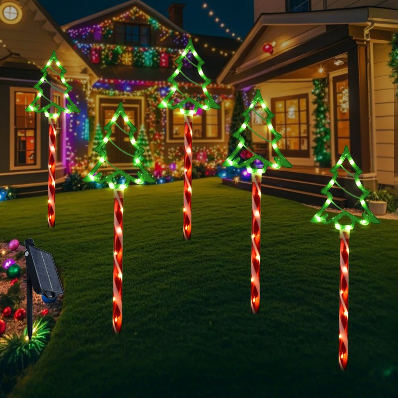 Vibrant Festive Decor 1 to 5 Solar-Powered Christmas Tree Lights