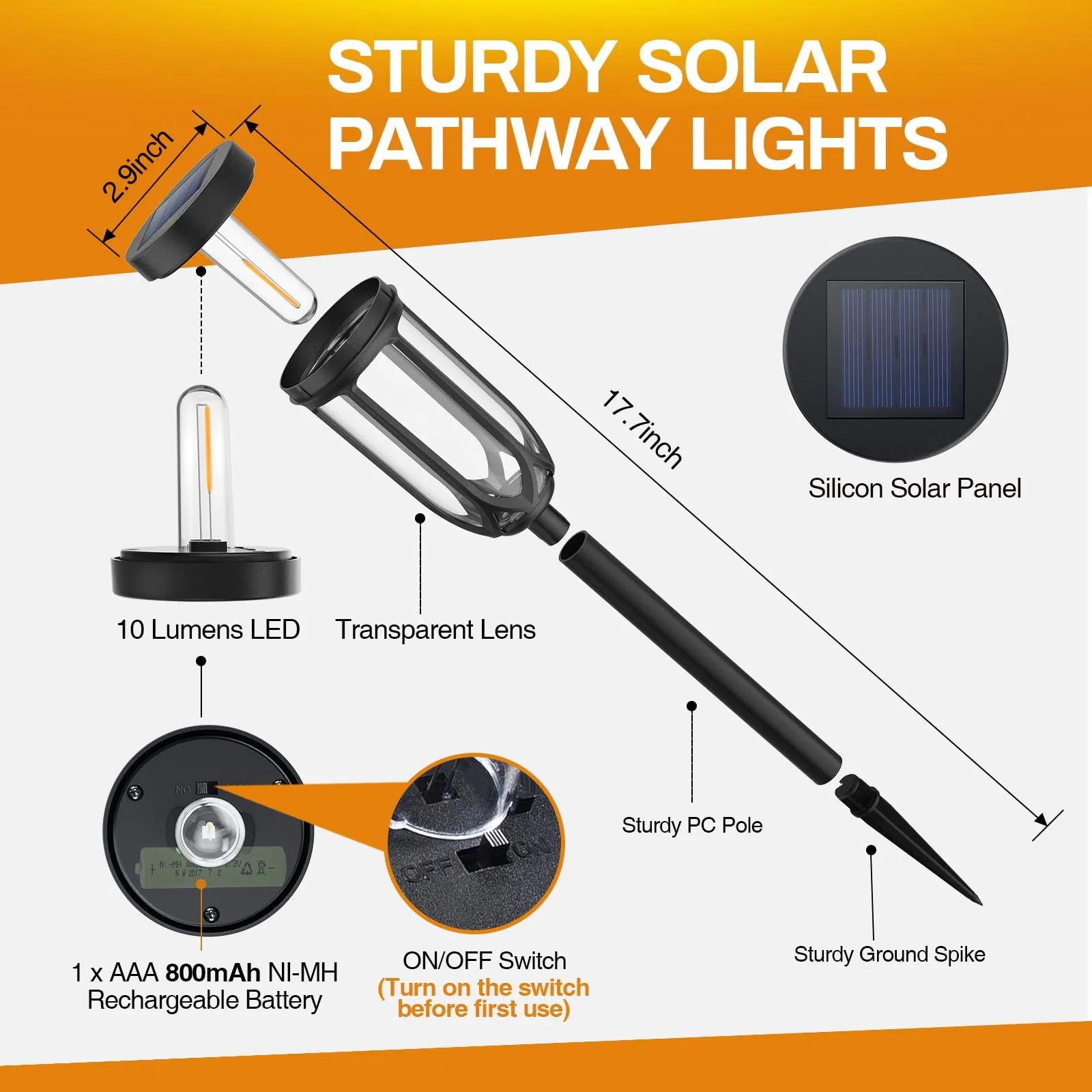 Solar Lights Outdoor Waterproof - 2-in-1 Solar Powered Ground Lights Outdoor Solar Disk Light Landscape Light for Deck Step Patio Yard Pathway Walkway Driveway