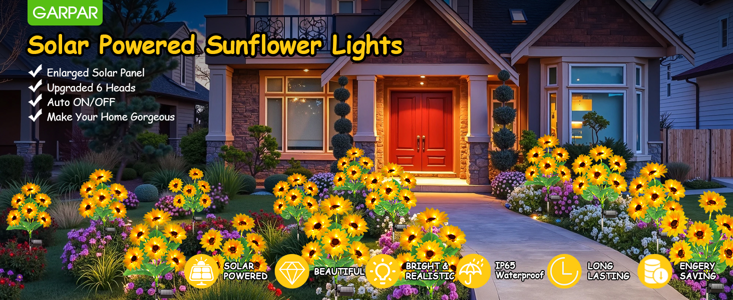 Solar Sunflower Lights