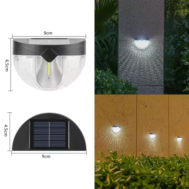 Outdoor Waterproof Solar Semicircular Wall Light Fence Courtyard Corridor Garden Landscape Lamp