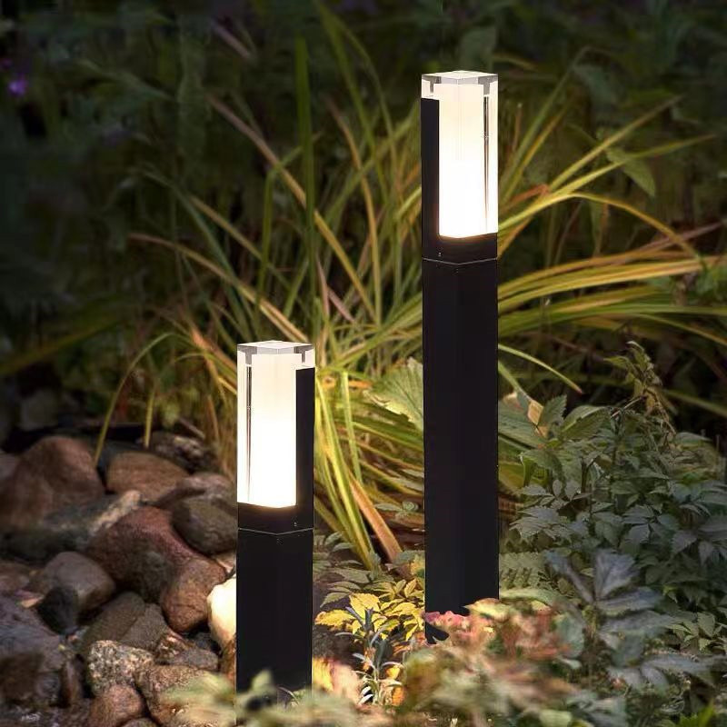 Modern IP65 Waterproof Pillar Bollard Lights Landscape Pathway Outdoor Led Lawn Lawn Solar Garden Lighting