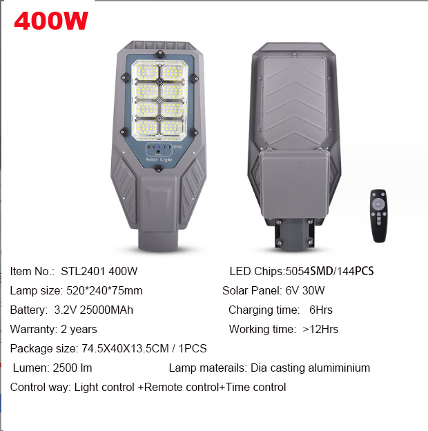 Wholesale Best Price 300W 400W 500W 600W Outdoor Deck Energy Powered Panel Flood Motion Sensor Road Battery Garden Wall LED Camping Solar Street Light