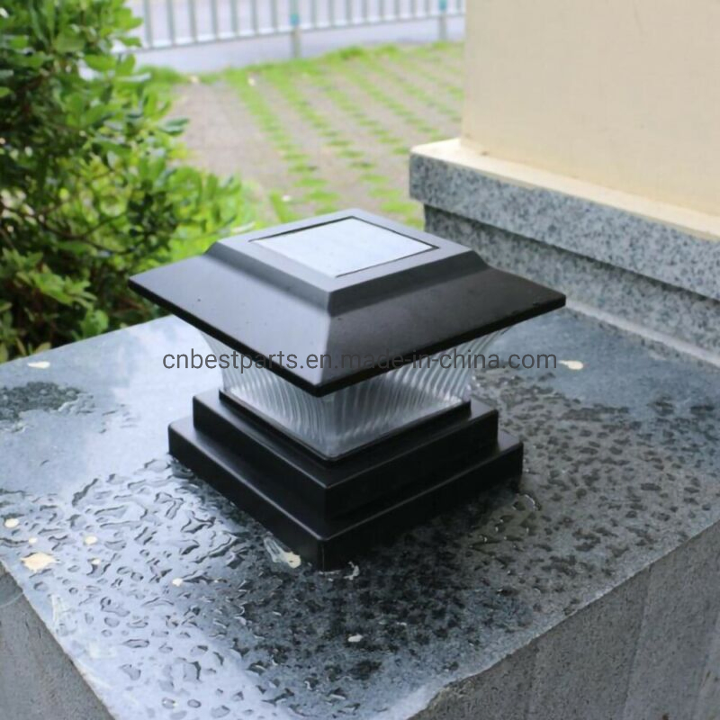 Outdoor Solar Powered Garden Cap Square Fence Landscape Lamp Warm Lighting Garden Decorative LED Lantern Post LED Garden Column Light
