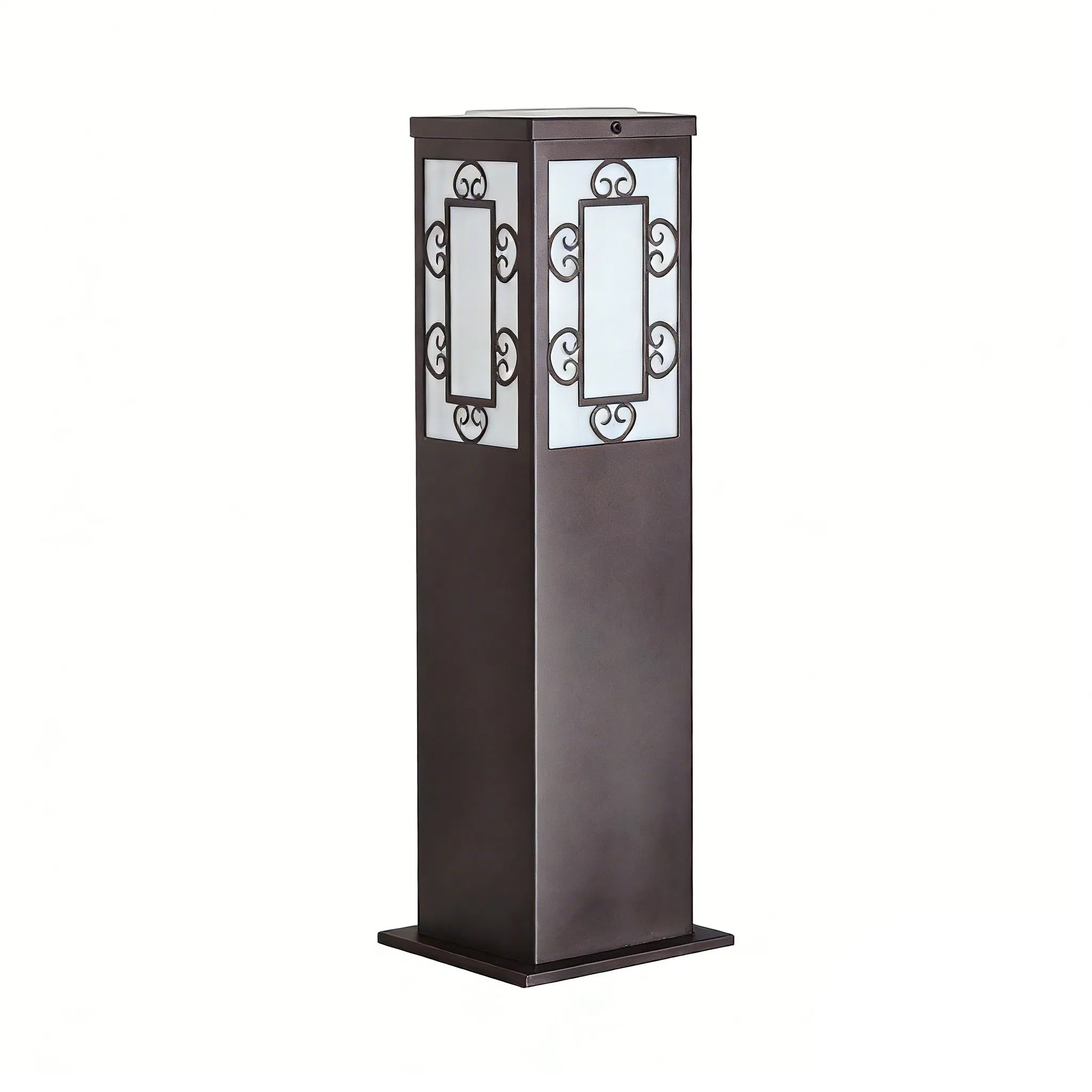 Decorative Solar Outdoor Light with Bamboo and Pine Tree Metal Cutout