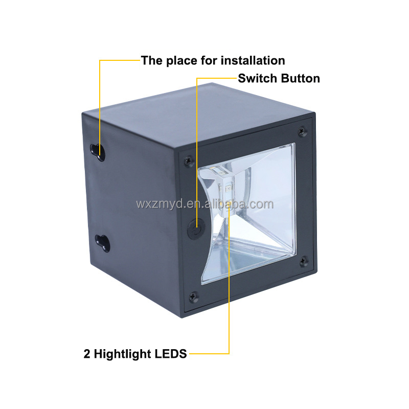 Outdoor Decoration Lighting Garden Square Wall Lamp Sunlight Sensor IP65 Waterproof Courtyard Yard Balcony Fence LED Solar Light