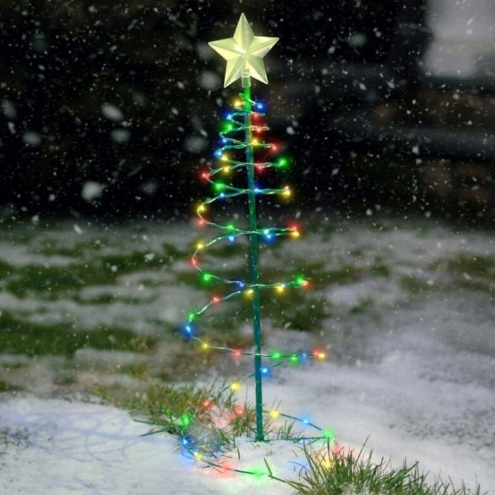 LED Solar Christmas Lights Garden Lights Folded Christmas Tree Lamp Lantern Xmas Decorations Outdoor Solar Light
