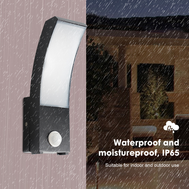European Modern Style IP65 Waterproof Aluminum Alloy Black 12W LED Garden Lawn Light 220V for Garden Villa Park