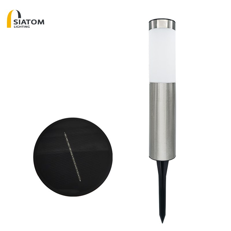 LED IP65 Waterproof Stainless Steel Solar Garden Light Outdoor Landscape Lawn Ground Pathway Stake Light Lamp