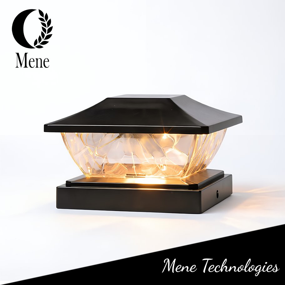 LED Garden Solar Light Cap IP65 Dusk to Dawn Post Top Lamp for Outdoor Residential Courtyard Illumination