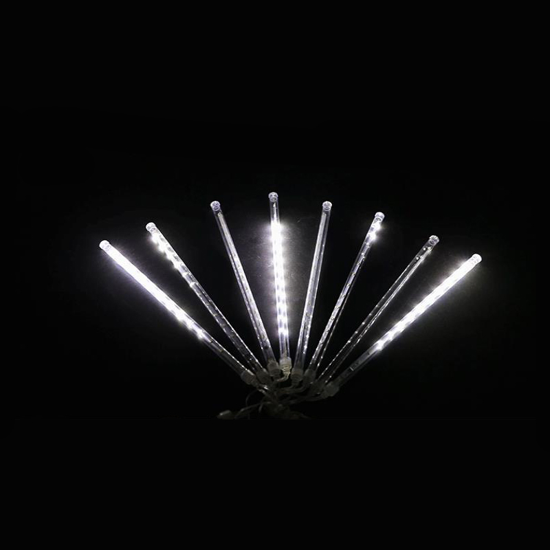 Solar Meteor Shower Light String Christmas Tree Color Light Tube Outdoor Waterproof Water Light Holiday Decoration 8 Packs Solar String Lights