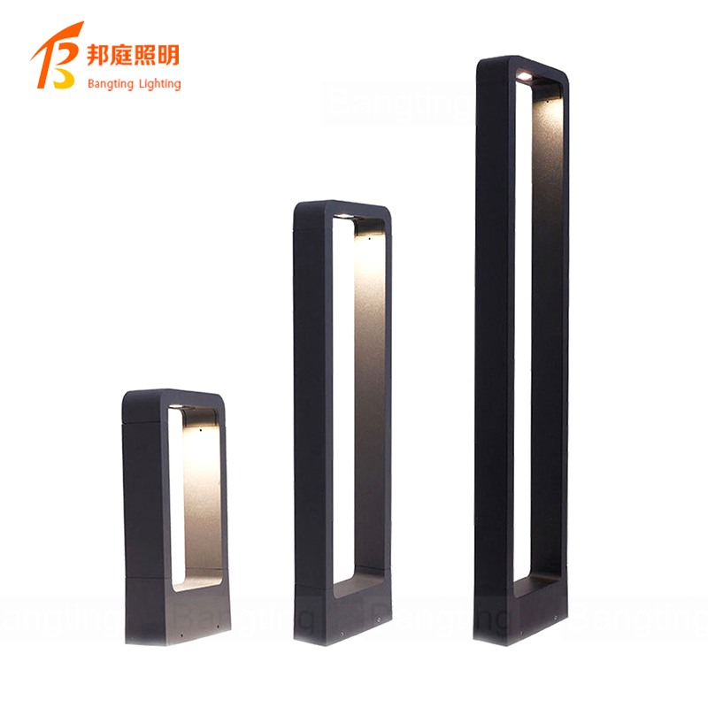 New Design 10W Solar LED Bollard Garden Lights Aluminum IP65 360 Outdoor Landscape 12V 24V 110V 220V Decorative Lawn Yard