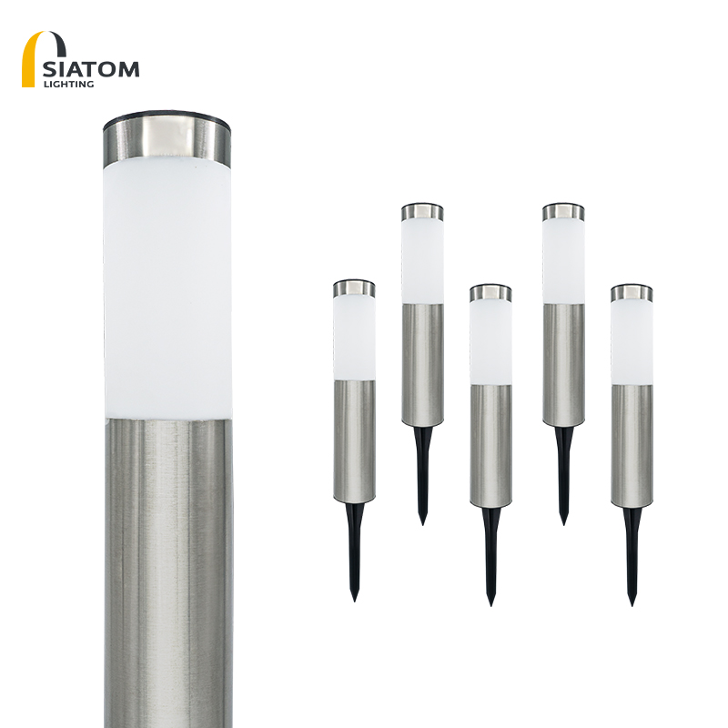LED IP65 Waterproof Stainless Steel Solar Garden Light Outdoor Landscape Lawn Ground Pathway Stake Light Lamp