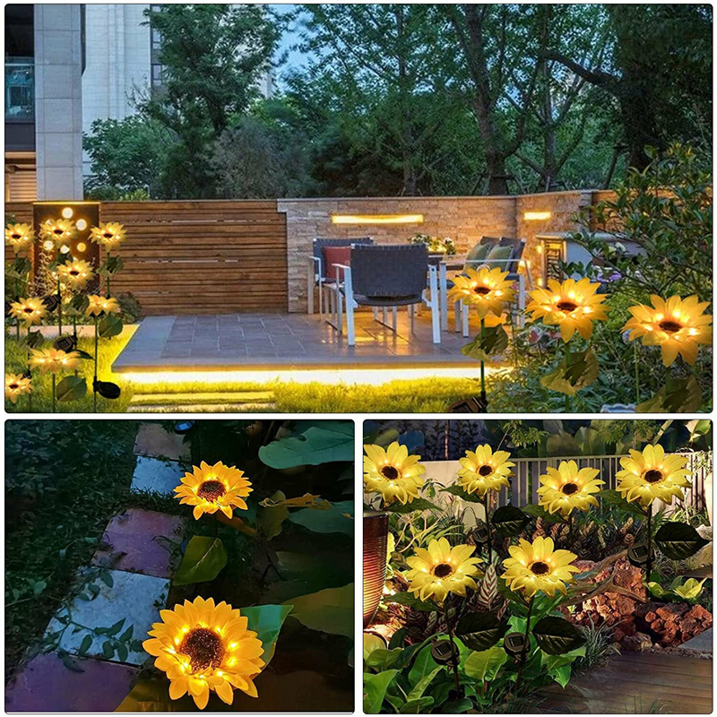 Chrysanthemum Flower Solar Lights Outdoor Garden Landscape Pathway Patio Lawn Yard Porch Walkway Decorative Luces LED Solar Lamp