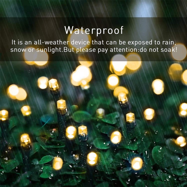 Solar LED String Lights Warm White IP44 Waterproof Outdoor Garden Courtyard Festive Fairy Lights