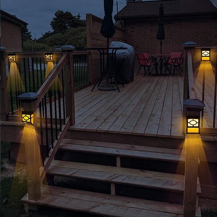 Brightenlux Outdoor Garden Solar Step Lights LED Fence Lamp for Pathway Stair