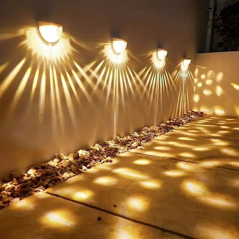 Outdoor Household Solar Semi-Circular Fence Step Wall Lamp Atmosphere Night Light (CFSLT26001)